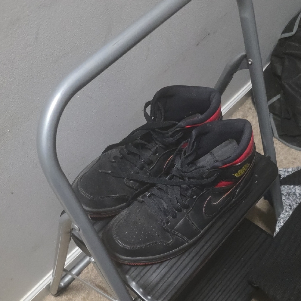 Jordan Black and Red Low-Top Sneakers